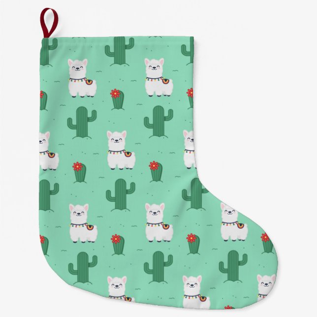 Alpacas/Llamas Large Christmas Stocking (Front)
