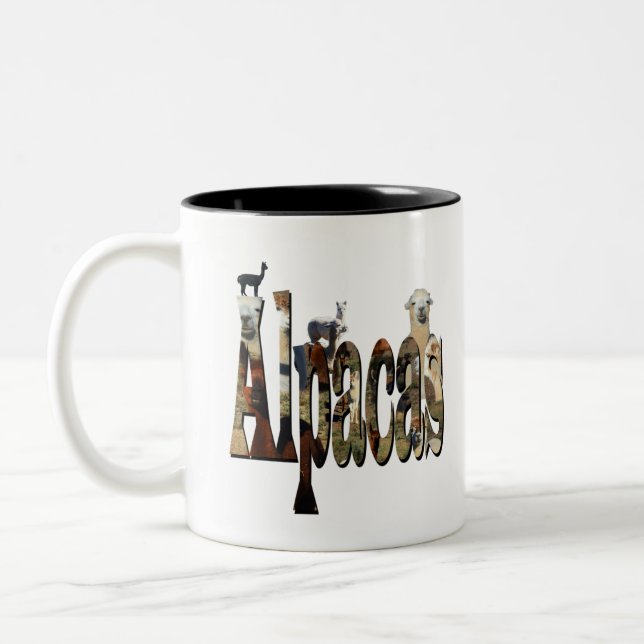 Alpacas Logo With Alpacas, Two-Tone Coffee Mug (Left)