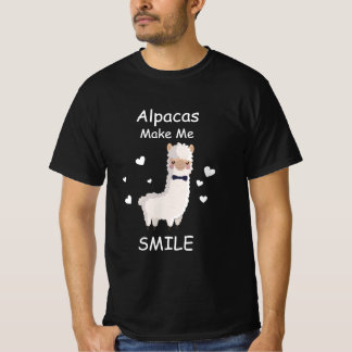 Alpacas Make me smile, Llama Lovers Gift T-Shirt