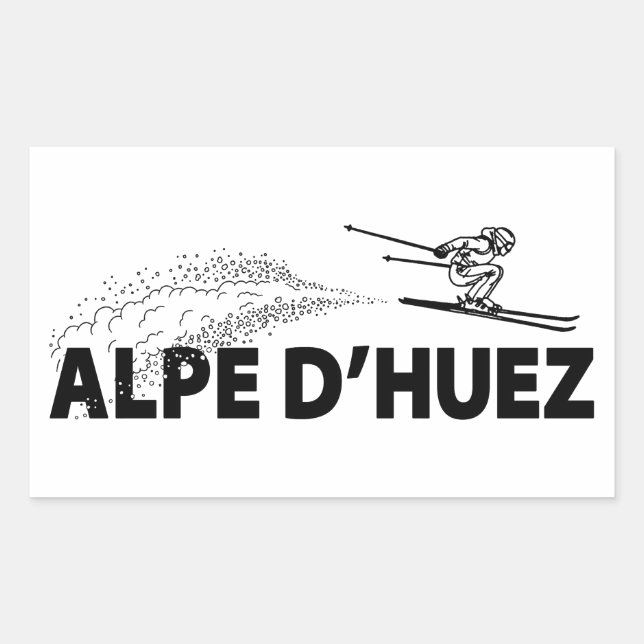 Alpe d’Huez France Ski Jumper Rectangular Sticker (Front)