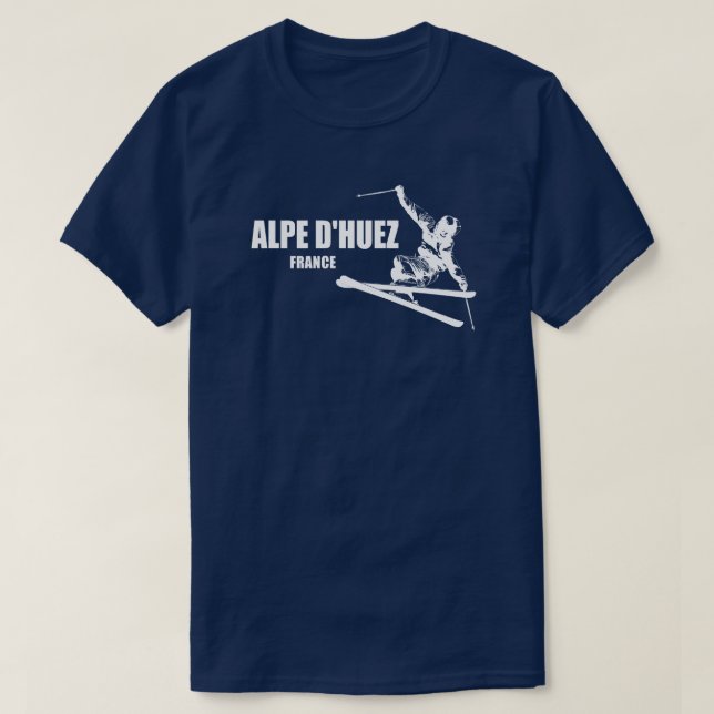 Alpe d’Huez France Skier T-Shirt (Design Front)