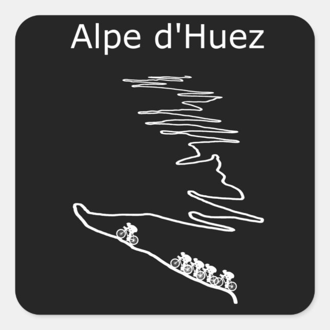 Alpe d Huez in France cycling design for men and Square Sticker (Front)