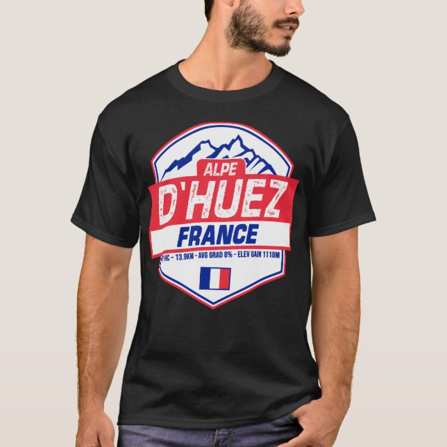 Alpe D'Huez Cycling France T-Shirt (Front)