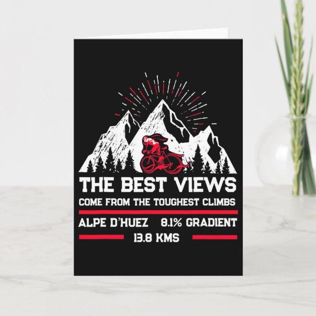 Alpe D'huez Cycling Mountains  Card (Front)