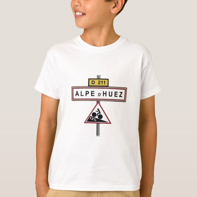Alpe d'huez road sign gradient cycling shirt (Front)