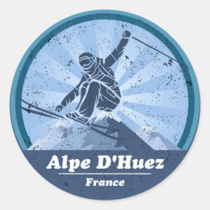 Alpe d'Huez Ski resort - Skier Sticker