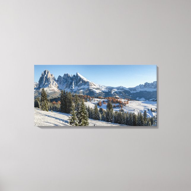 Alpe di Siusi winter landscape canvas print (Front)