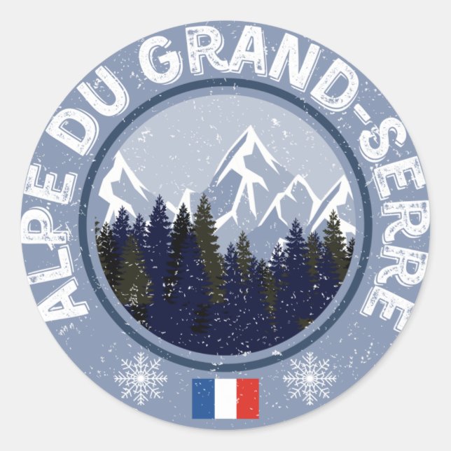 Alpe Du Grand-Serre Ski Resort Classic Round Sticker (Front)