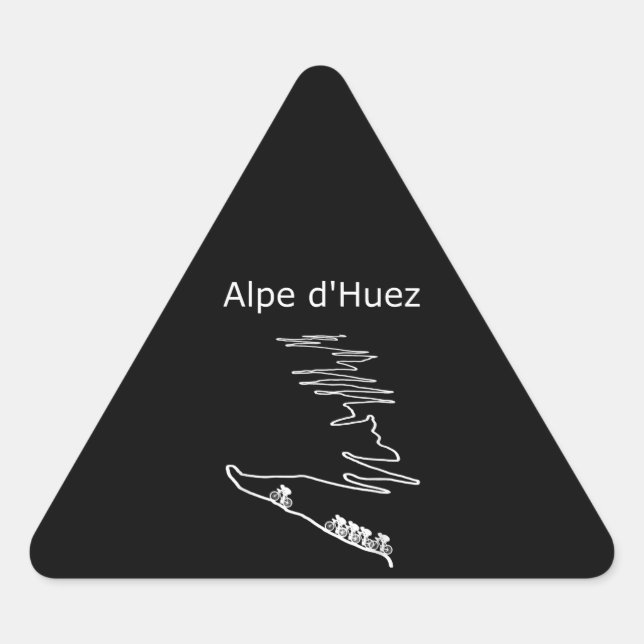 Alpe Huez In France Cycling Design  Men Triangle Sticker (Front)