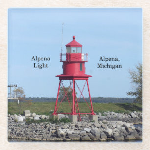 Alpena Light glass coaster