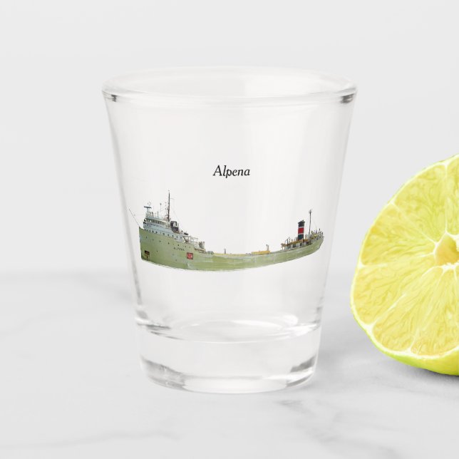 Alpena shot glass (Front)