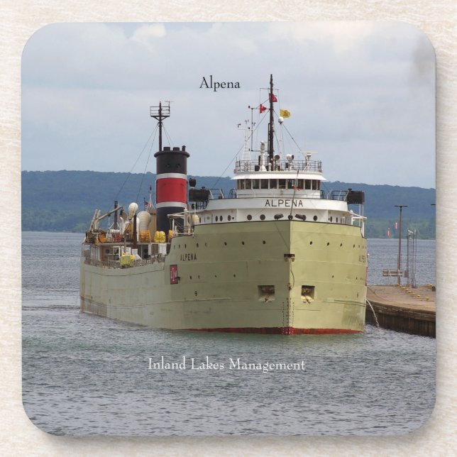 Alpena Soo set of 6 hard plastic coasters (Front)