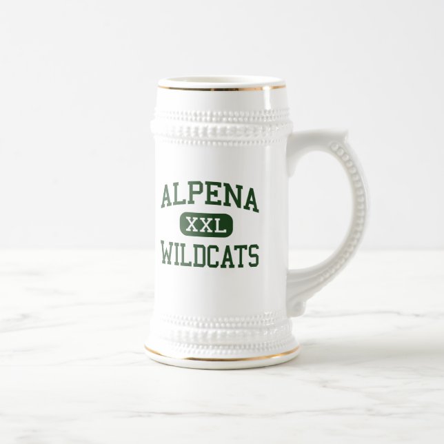 Alpena - Wildcats - High School - Alpena Michigan Beer Stein (Right)
