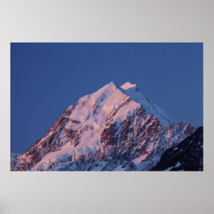 Alpenglow on Aoraki Mount Cook, Mackenzie 2 Poster