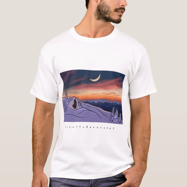 Alpenglow Sunset Mountain T Shirt (Front)