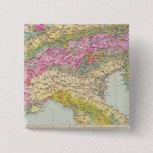 Alpenlander - Atlas Map of the Alps 15 Cm Square Badge