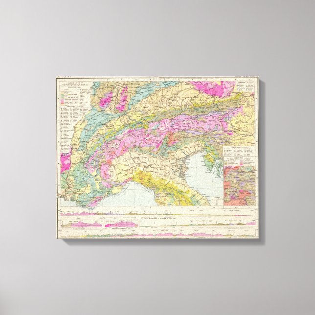 Alpenlander - Atlas Map of the Alps Canvas Print (Front)