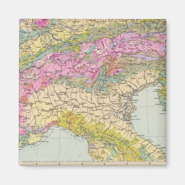 Alpenlander - Atlas Map of the Alps Magnet (Front)