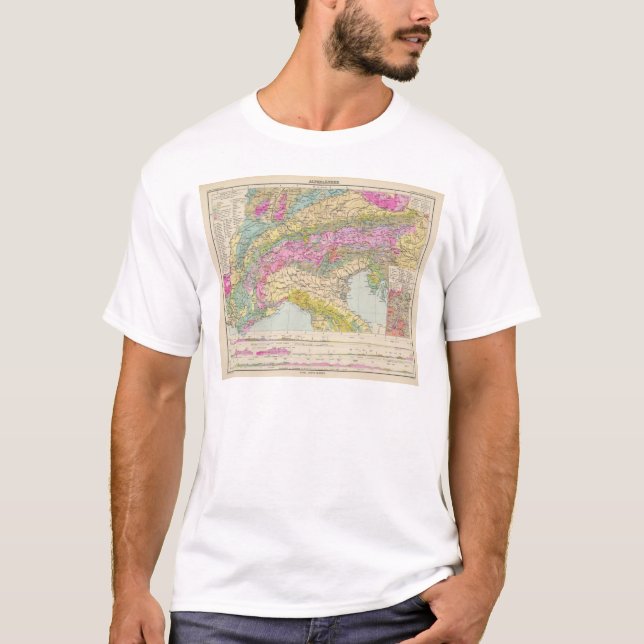 Alpenlander - Atlas Map of the Alps T-Shirt (Front)
