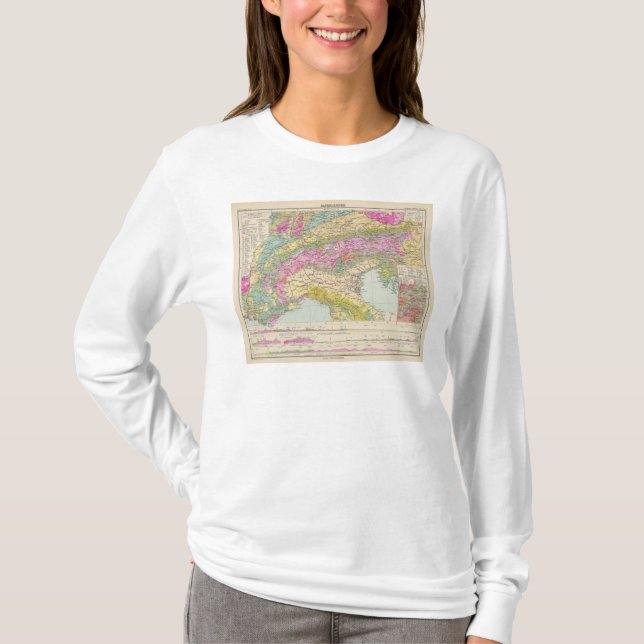 Alpenlander - Atlas Map of the Alps T-Shirt (Front)