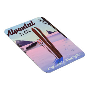 Alpental King County, Washington ski poser Magnet