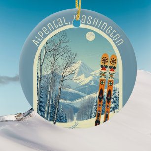 Alpental Washington ski souvenir  Ceramic Tree Decoration