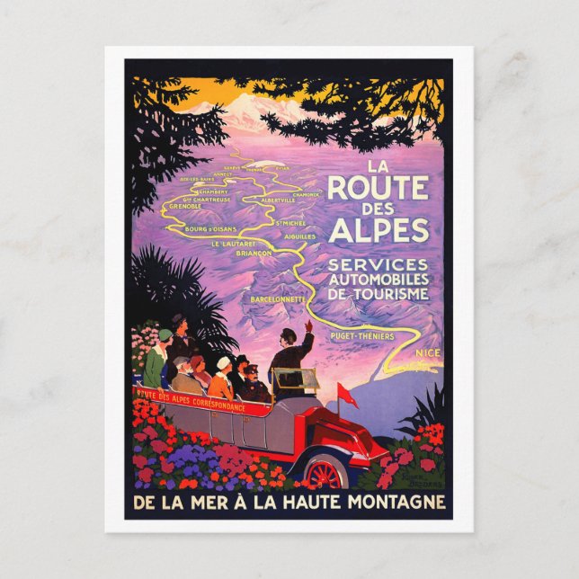 Alpes Route by Car Postcard (Front)