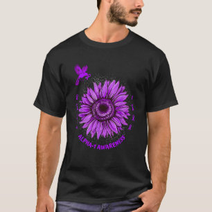 Alpha 1 Awareness Ribbon Purple Sunflower Bird Hop T-Shirt