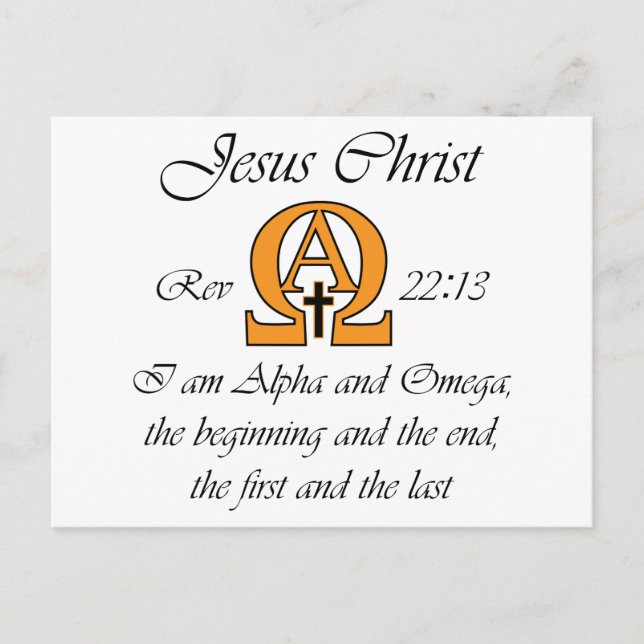 Alpha and Omega Postcard (Front)