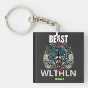 Alpha Beast _ Untamed Wolf Streetwear Fearless  Key Ring