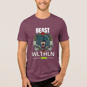 Alpha Beast _ Untamed Wolf Streetwear Fearless  Tri-Blend Shirt