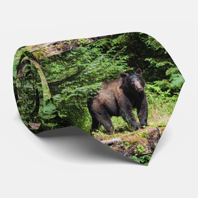 Alpha Black Bear Tie (Rolled)