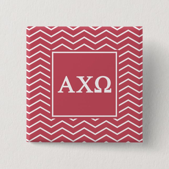 Alpha Chi Omega | Chevron Pattern 15 Cm Square Badge (Front)