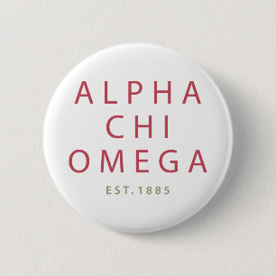 Alpha Chi Omega Est. 1885 6 Cm Round Badge