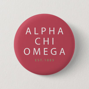 Alpha Chi Omega Est. 1885 6 Cm Round Badge