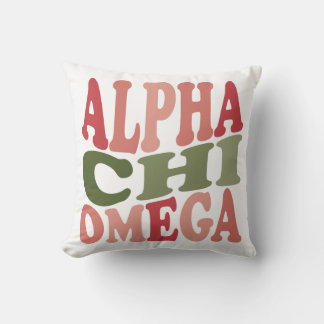 Alpha Chi Omega Groovy Retro Stacked Graphic Cushion