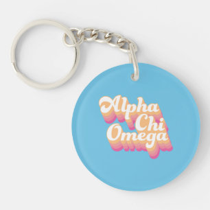 Alpha Chi Omega   Groovy Script Key Ring
