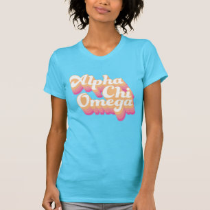 Alpha Chi Omega   Groovy Script T-Shirt