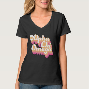 Alpha Chi Omega Groovy Script T-Shirt