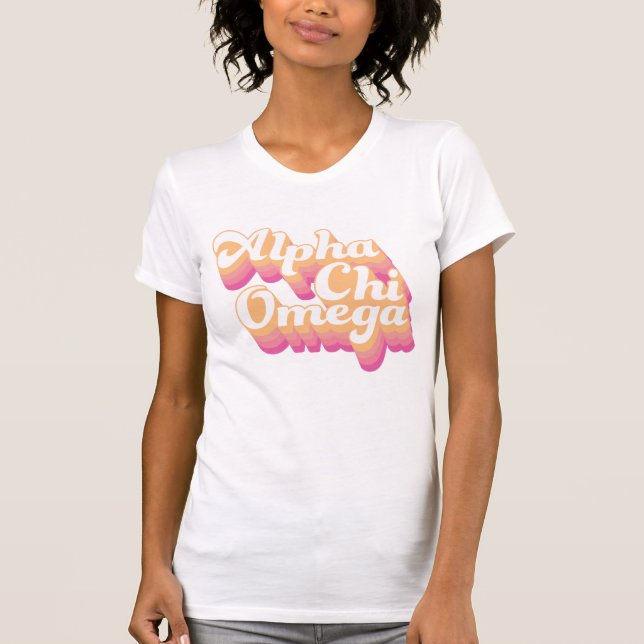 Alpha Chi Omega | Groovy Script T-Shirt (Front)