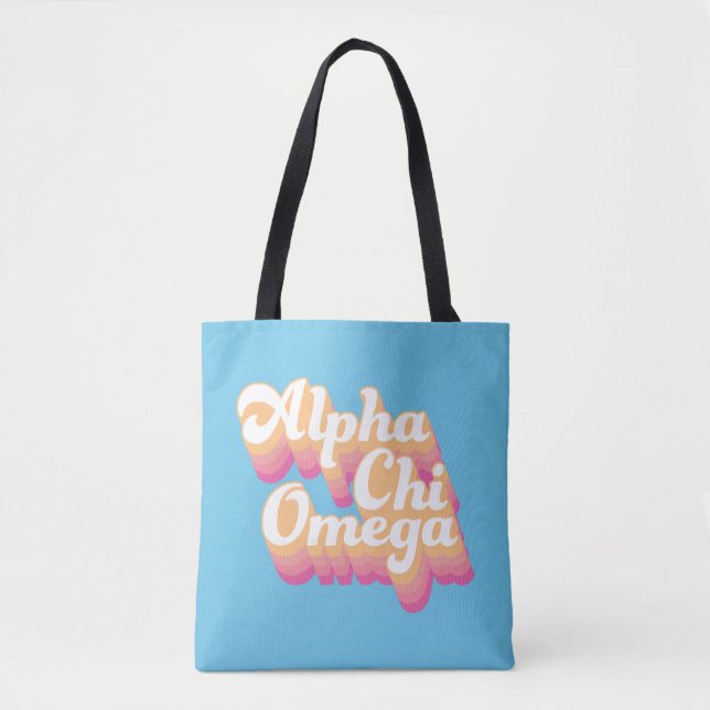 Alpha Chi Omega | Groovy Script Tote Bag (Front)