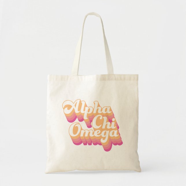 Alpha Chi Omega | Groovy Script Tote Bag (Front)