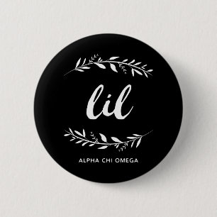 Alpha Chi Omega   Lil Wreath 6 Cm Round Badge