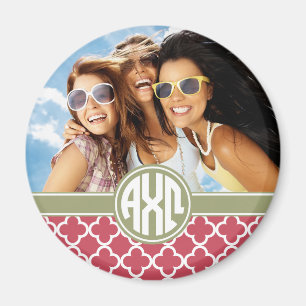 Alpha Chi Omega Monogram and Photo Magnet