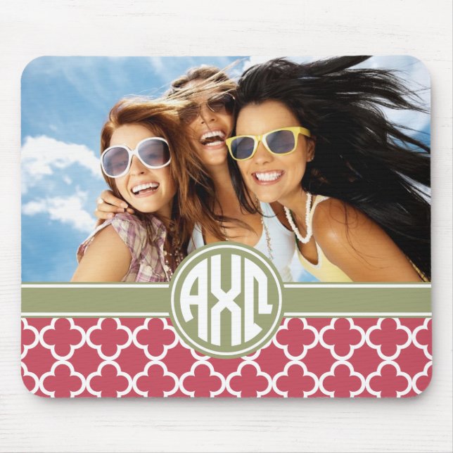 Alpha Chi Omega | Monogram and Photo Mouse Pad (Front)