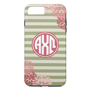 Alpha Chi Omega Monogram Stripe Pattern Case-Mate iPhone Case