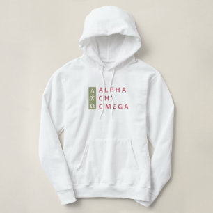 Alpha Chi Omega   Stacked Logo Hoodie