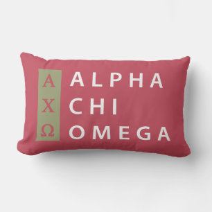 Alpha Chi Omega Stacked Logo Lumbar Cushion