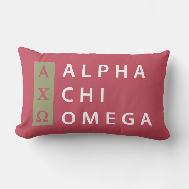 Alpha Chi Omega | Stacked Logo Lumbar Cushion (Front)