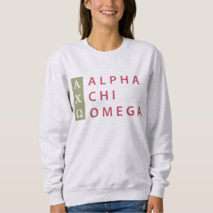 Alpha Chi Omega   Stacked Logo Sweatshirt